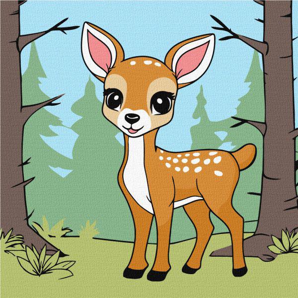 Картина по номерам Идейка Волшебный олененок 25х25 см (Id-KHO6193)