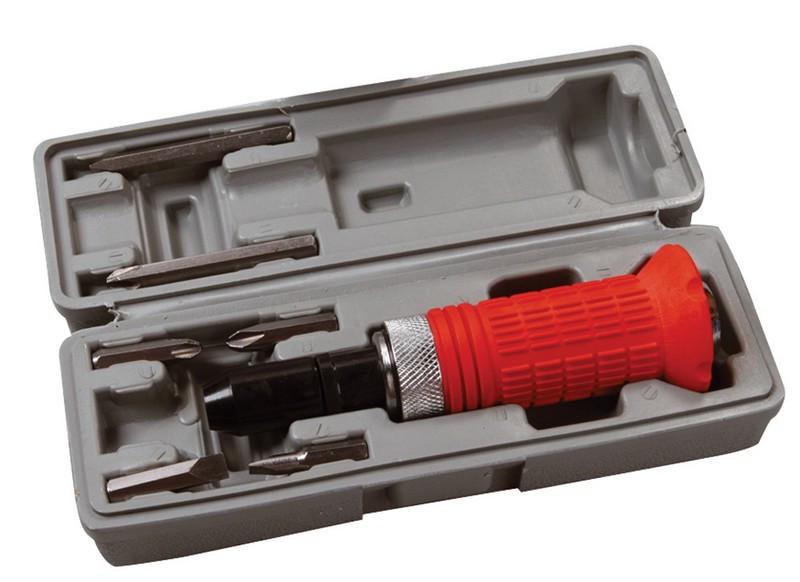 Набір Mastertool викрутка ударно-поворотна/6 насадок гумова ручка в кейсі (40-0150)