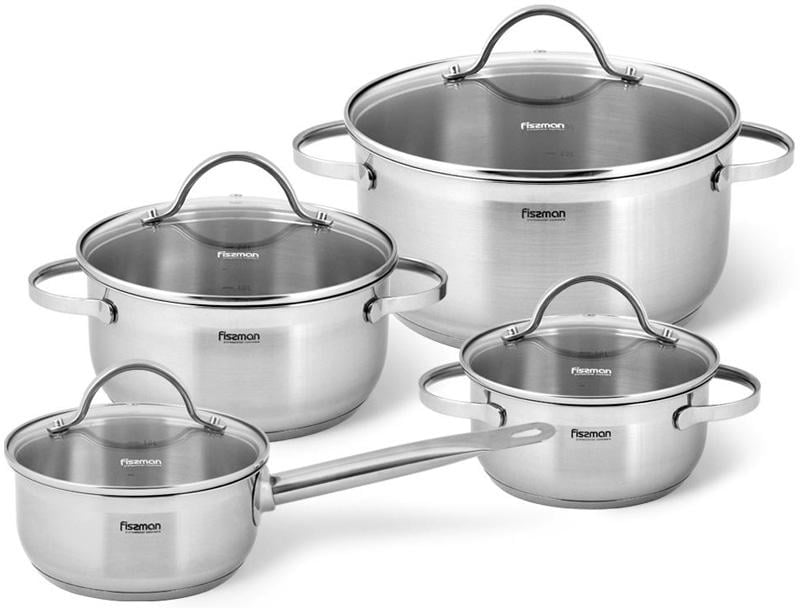 Набор кухонной посуды Fissman Gabriela 8 пр. из нержавеющей стали (FN-15816)