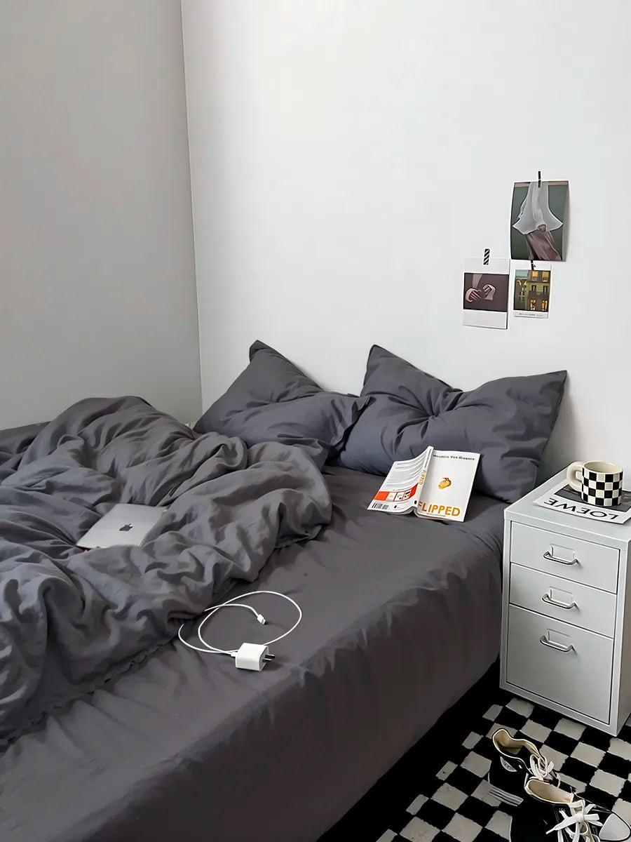 Набір постільної білизни бавовна Сімейний 150х210 наволочка 50х70 2шт Графіт (П4К-Post-ukr-0012-04) - фото 3