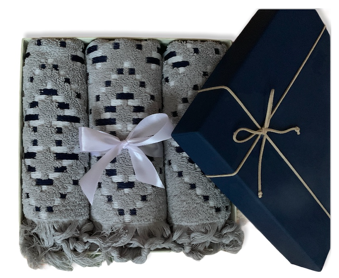 Набор жаккардовых полотенец подарочный Gray - фото 2 Набор жаккардовых полотенец подарочный Gray - фото 2