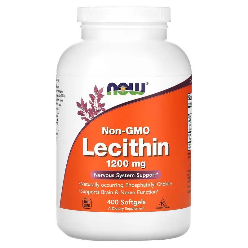 Лецитин NOW Non-GMO Lecithin 1200 mg 400 Softgels (НФ-00000395)