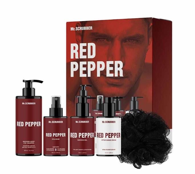 Набір косметики парфумований для чоловіків Mr.Scrubber Red Pepper Perfumed Men's Essentials Set (13355286) Набір косметики парфумований для чоловіків Mr.Scrubber Red Pepper Perfumed Men's Essentials Set (13355286)