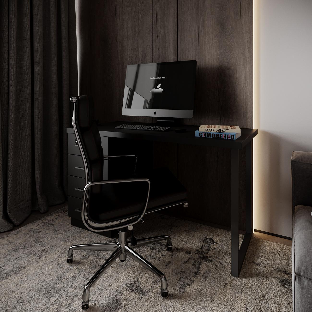 Компьютерный стол Mebellini Торонто лофт 1200x600x770 мм Черный (арт.SKEP1000-200) - фото 6 Компьютерный стол Mebellini Торонто лофт 1200x600x770 мм Черный (арт.SKEP1000-200) - фото 6