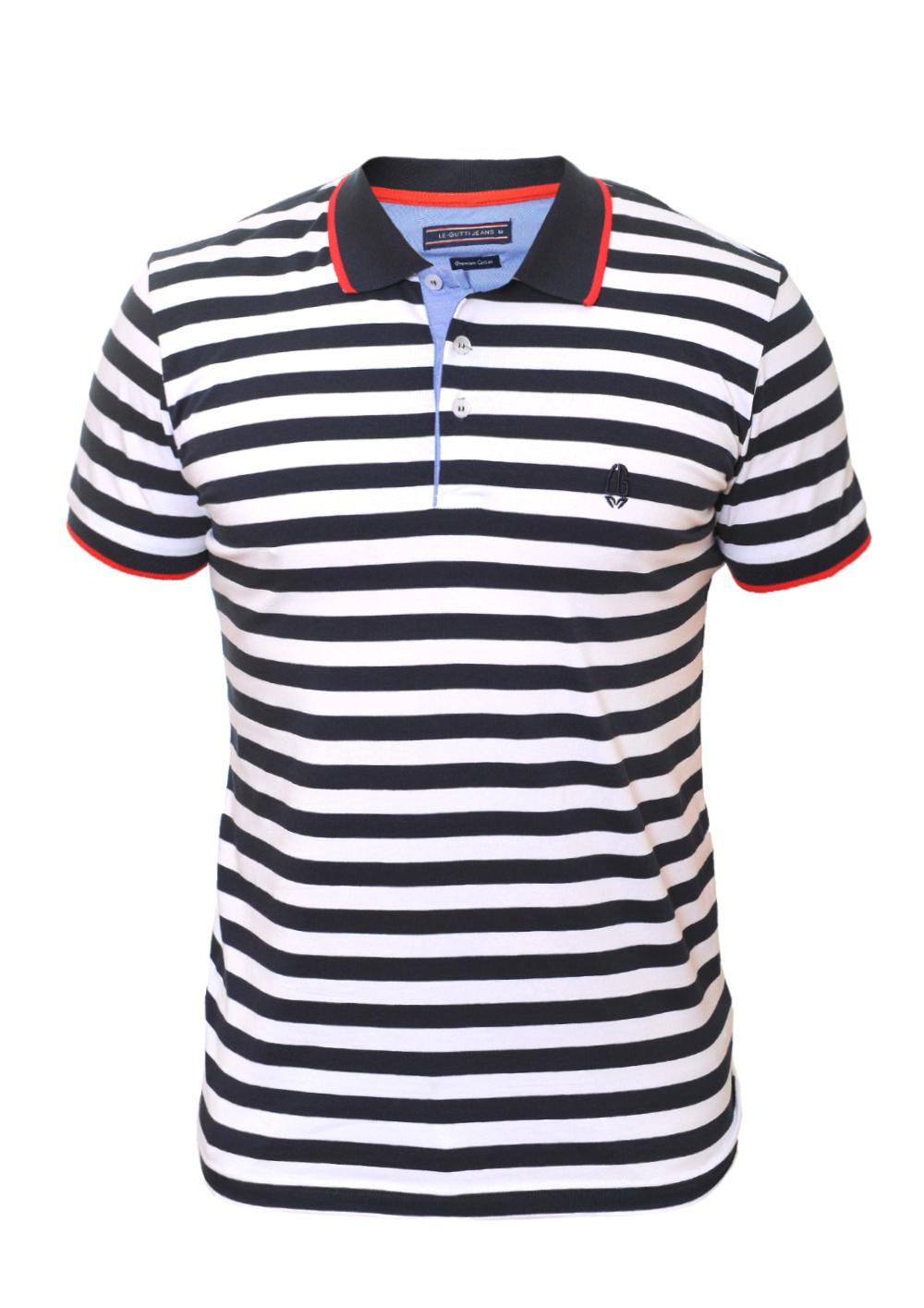 Футболка-поло чоловіча Le Gutti 23-1201-01 XL Темно-синій