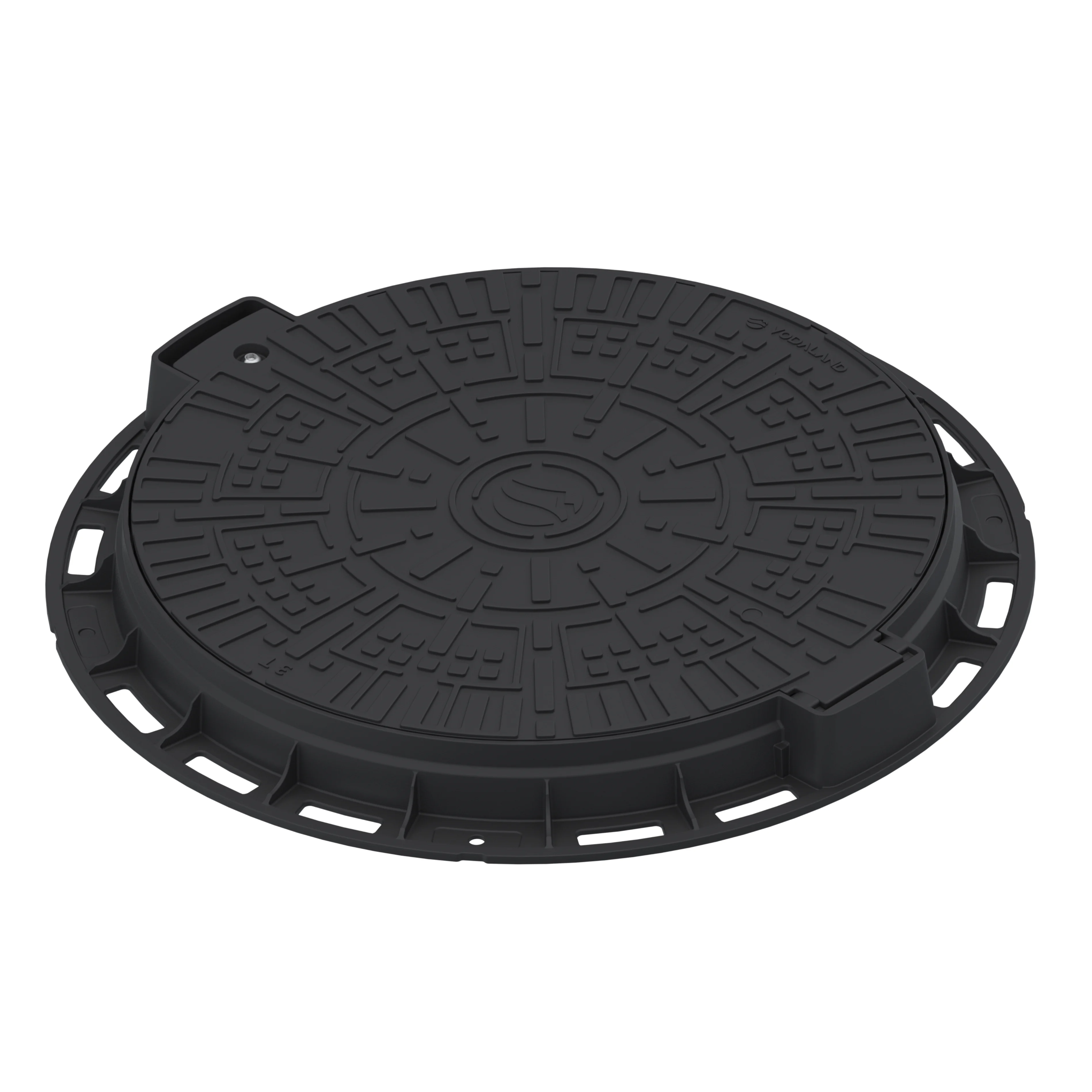 Люк пластиковый Vodaland D800 DN600 круглый легкий графитовый с замком 3 тонны (35288.3t-26)