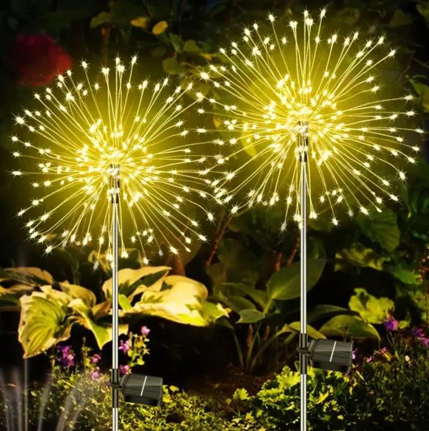 Ліхтар на сонячній батареї садовий Феєрверк 90 см Теплий білий (MX-00009031) - фото 2