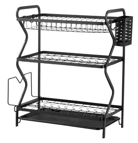Сушилка для посуды Edenberg настольная 3 яруса 53x54x24 см Черный (EB-17987)