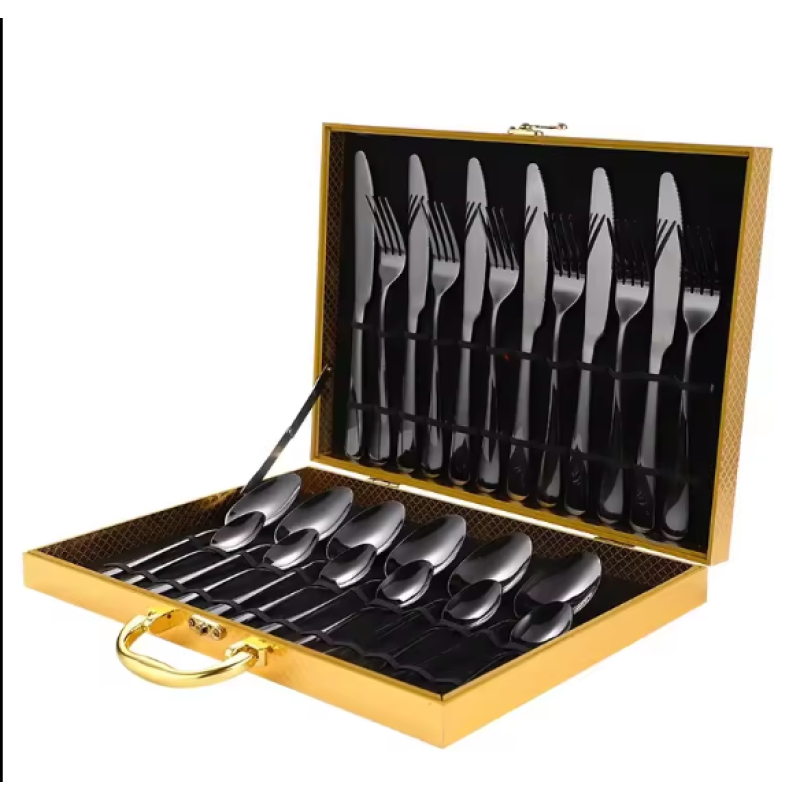 Набор столовых приборов Moltis в подарочном кейсе 24 предмета Черный (Set 24) - фото 5 Набор столовых приборов Moltis в подарочном кейсе 24 предмета Черный (Set 24) - фото 5