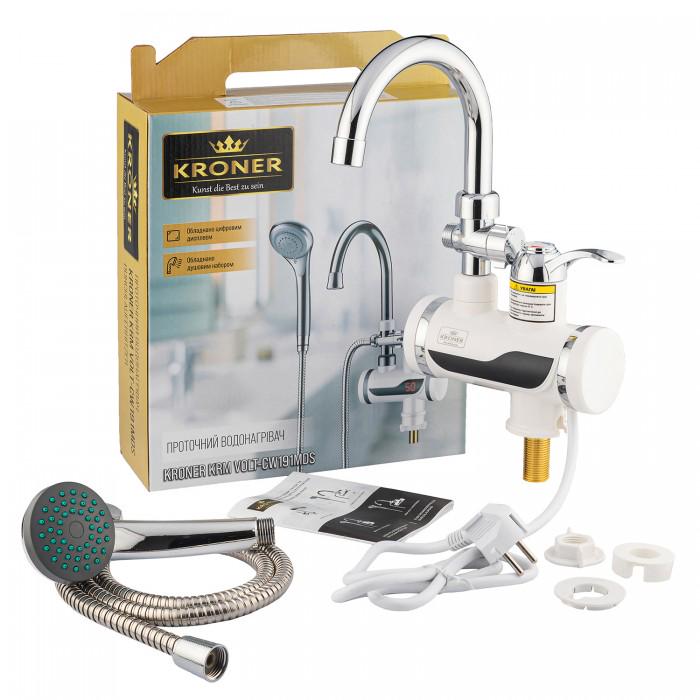 Проточный водонагреватель Kroner KRM Volt CW191MDS с дисплеем (15419801) - фото 2