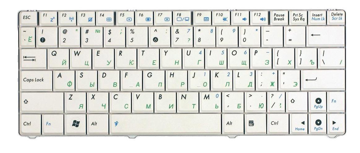 Клавиатура для ноутбука Asus EEE PC 1101 White