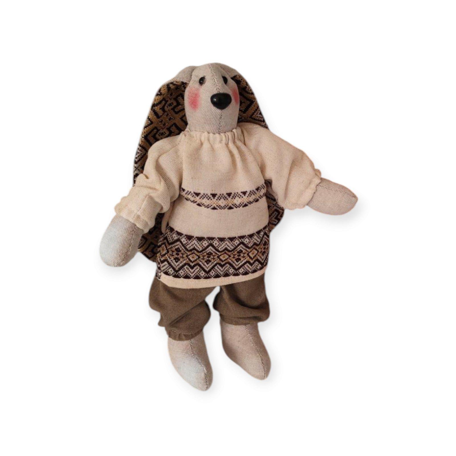 Игрушка Зайчик Богданчик льняная 25 см Коричневый (26795284)