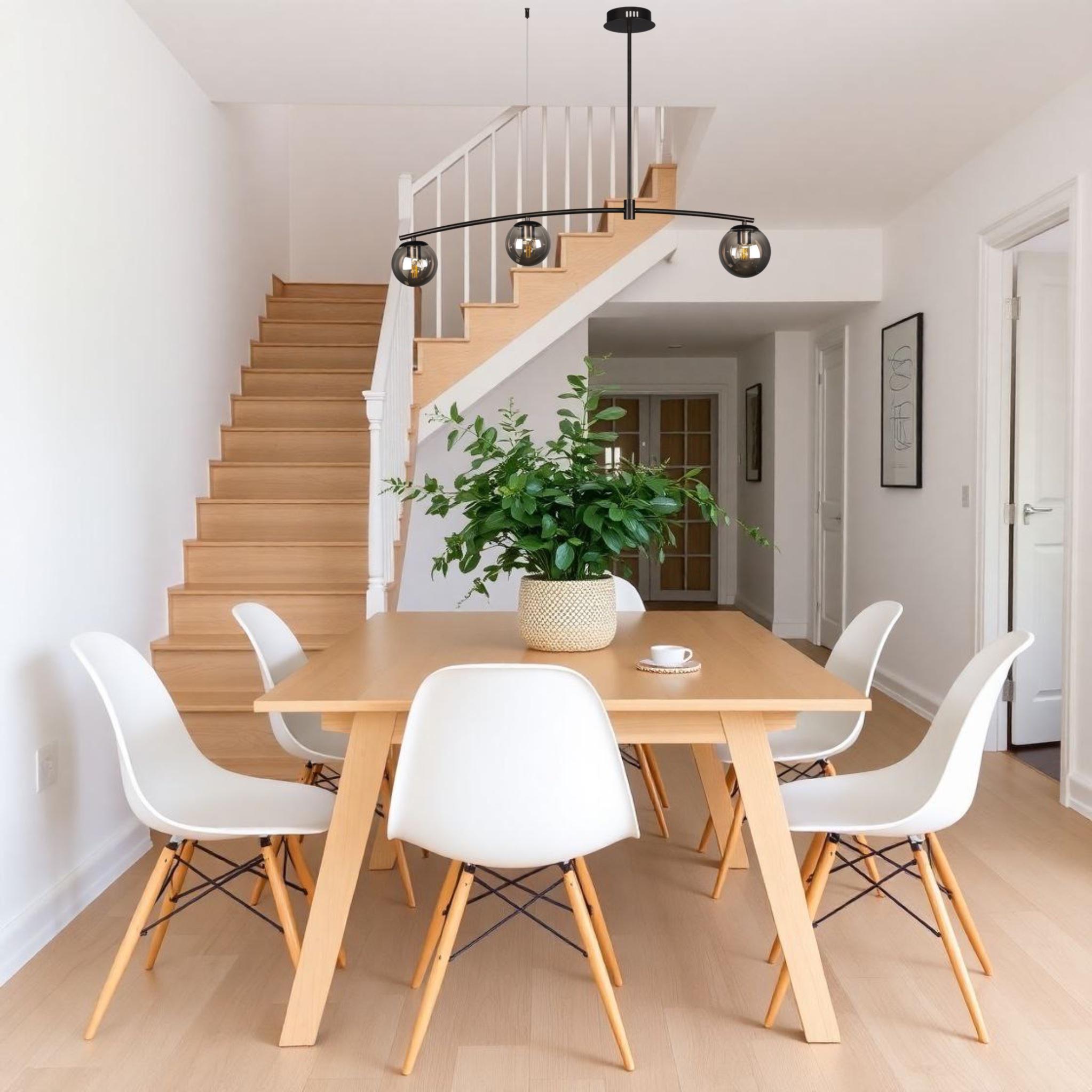 Люстра на 3 плафони Чорний (52-9827-3 BK+BK) - фото 3 Люстра на 3 плафони Чорний (52-9827-3 BK+BK) - фото 3