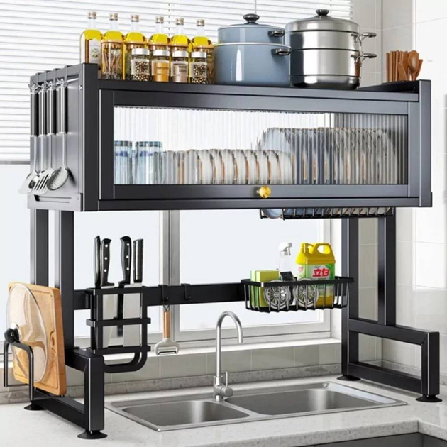 Органайзер двухъярусный для сушки и хранения посуды со шкафчиком над раковиной 65 см - фото 11 Органайзер двухъярусный для сушки и хранения посуды со шкафчиком над раковиной 65 см - фото 11