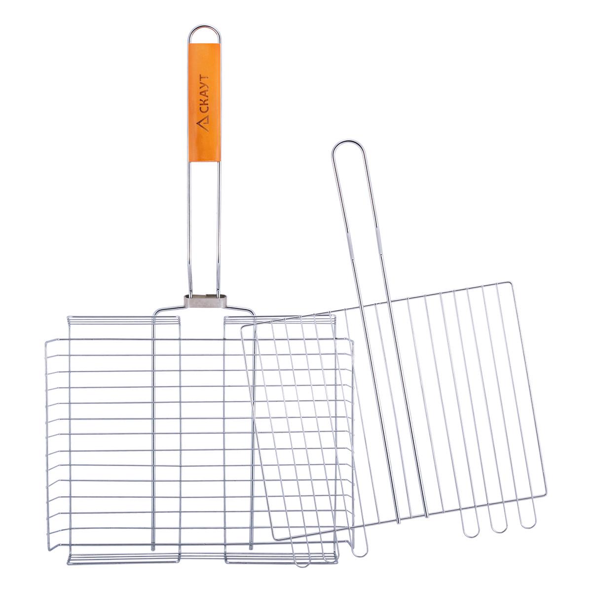 Решітка для гриля глибока Скаут КМ-0704 із хромованої сталі та дерева 31х25х5,5 см (150-84-0704) - фото 4