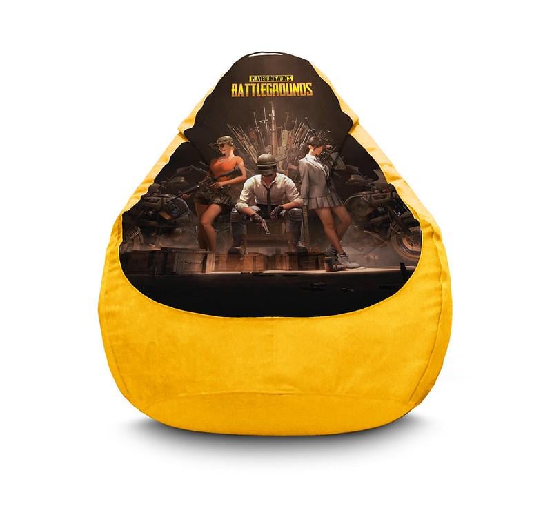 Кресло мешок iPuff PUBG Throne Флок XXL 90х125 см Желтый Кресло мешок iPuff PUBG Throne Флок XXL 90х125 см Желтый