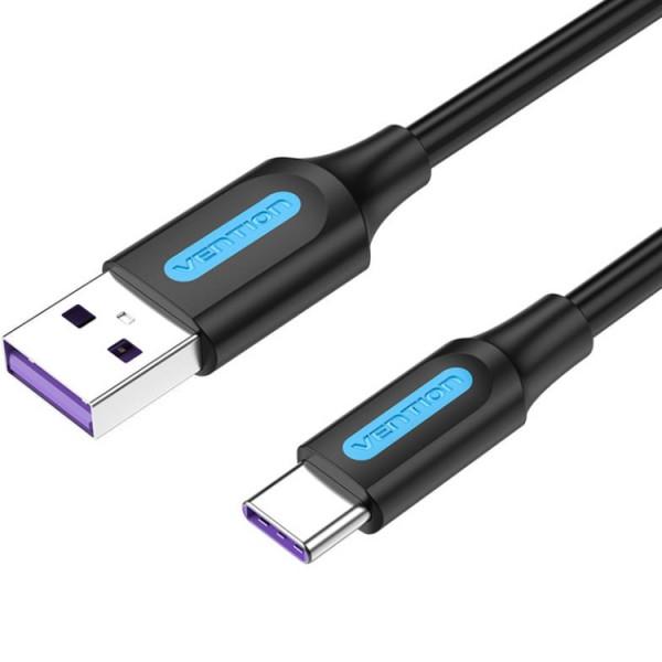 Кабель зарядний Vention USB 2.0 AM-CM 5 A 0,5 м Чорний (604978)