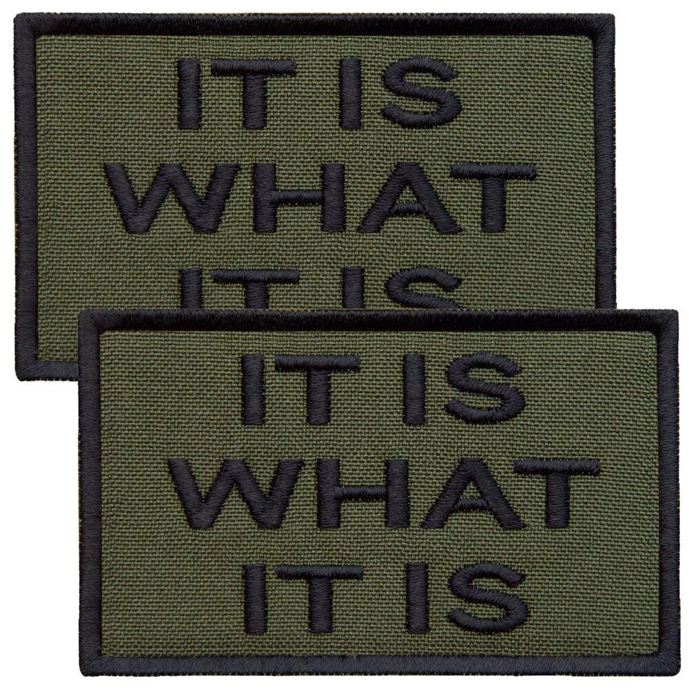Набор шевронов с липучкой ''It is what it is'' 5х8 см 2 шт. Хаки (25463)