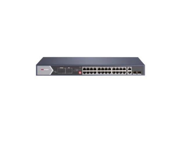Комутатор Hikvision DS-3E0528HP-E Hi-PoE 24 порти некерований Комутатор Hikvision DS-3E0528HP-E Hi-PoE 24 порти некерований