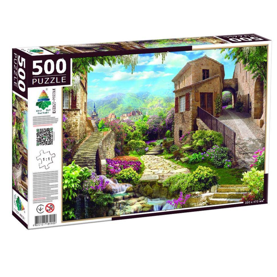 Пазл класичний Energy Plus Колаж з виходом у сад 84900 500 ел.