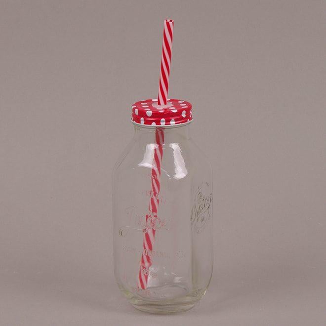 Бутылка Flora с трубкой 0,47 л Красный (35062)