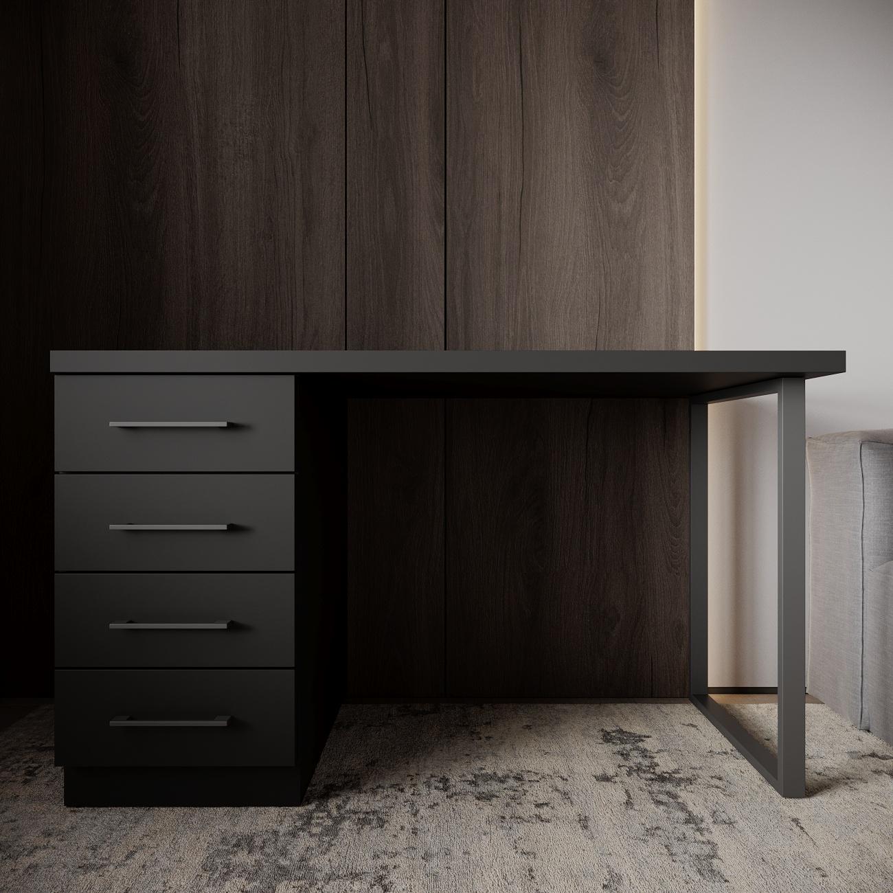 Компьютерный стол Mebellini Торонто лофт 1200x600x770 мм Черный (арт.SKEP1000-200) - фото 1 Компьютерный стол Mebellini Торонто лофт 1200x600x770 мм Черный (арт.SKEP1000-200) - фото 1