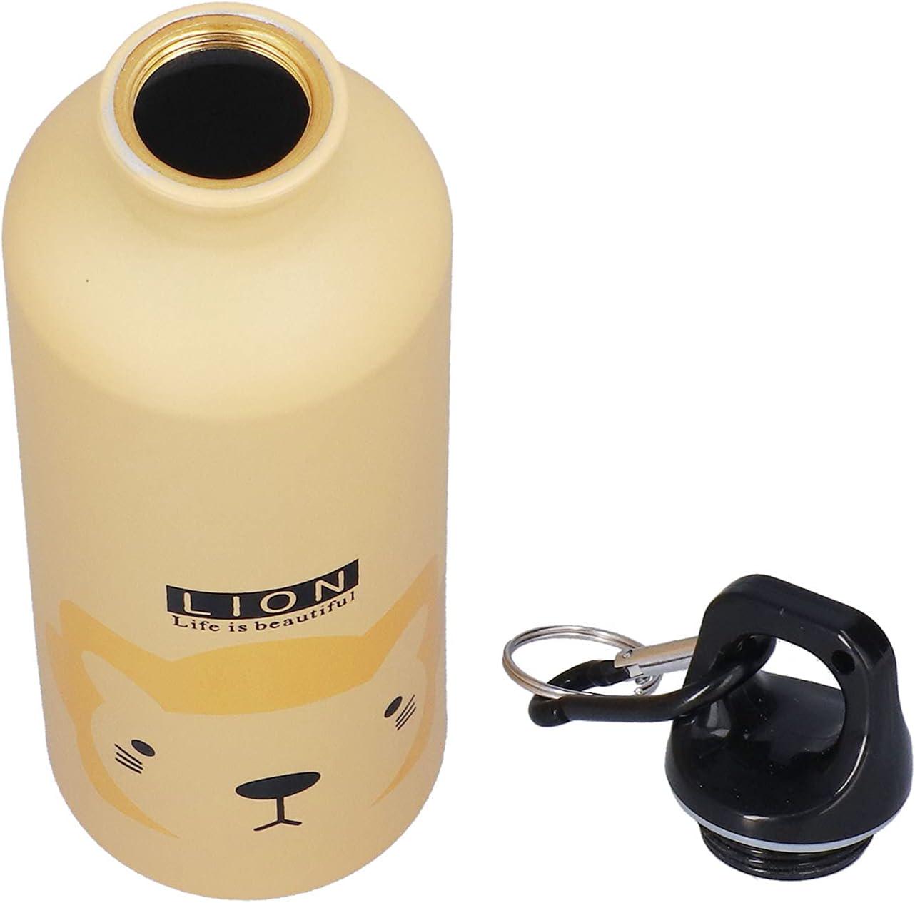 Бутылка для воды Лев с карабином 500 мл Оранжевый - фото 5