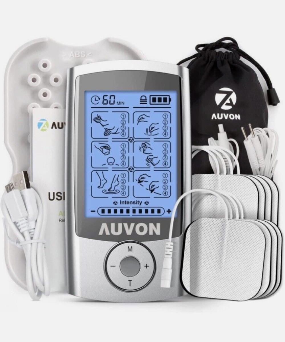 Електростимулятор AUVON TENS 24 режими батарея електроди
