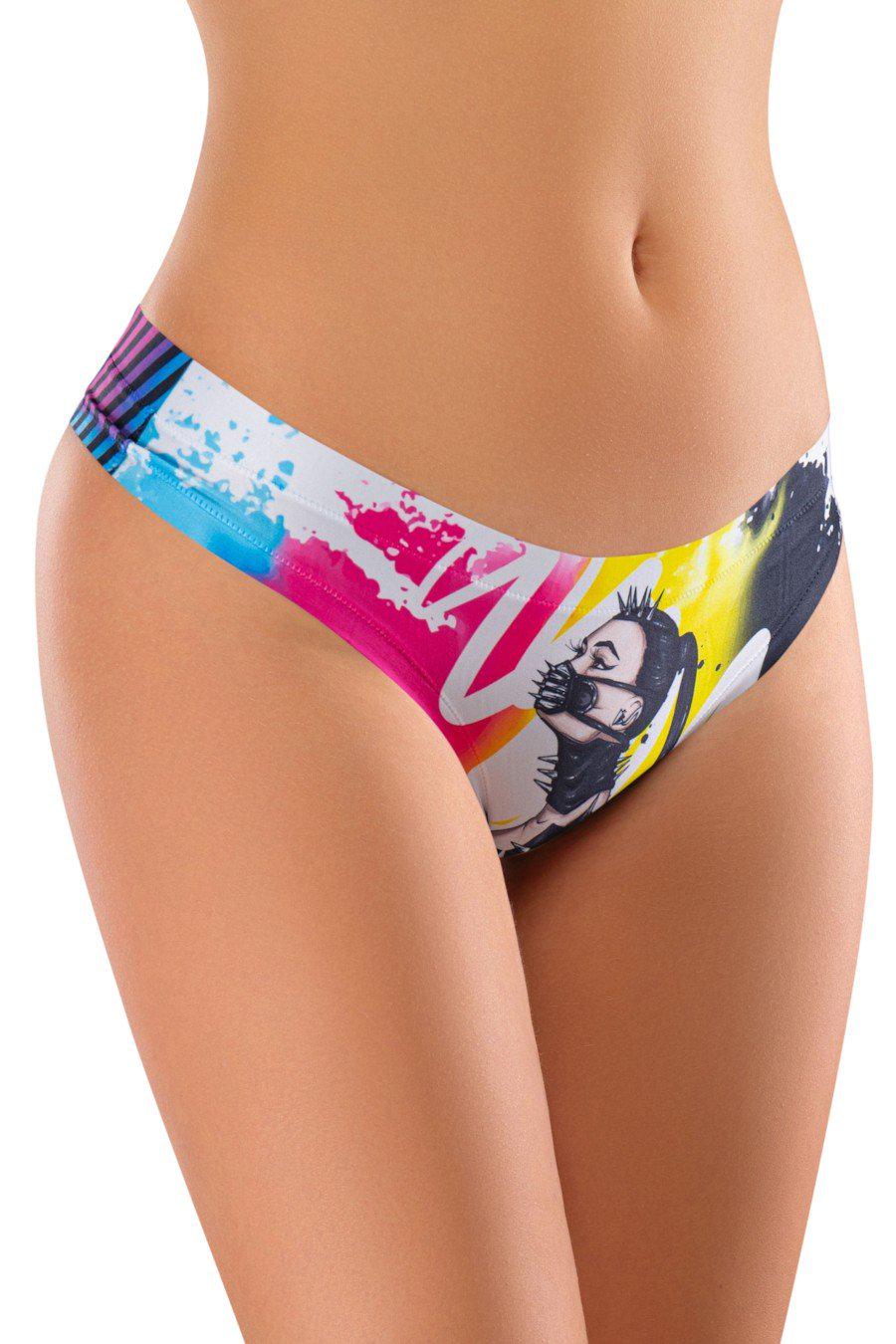 Трусики женские Mememe стринг с ярким принтом M Разноцветный (83405-59327-81)
