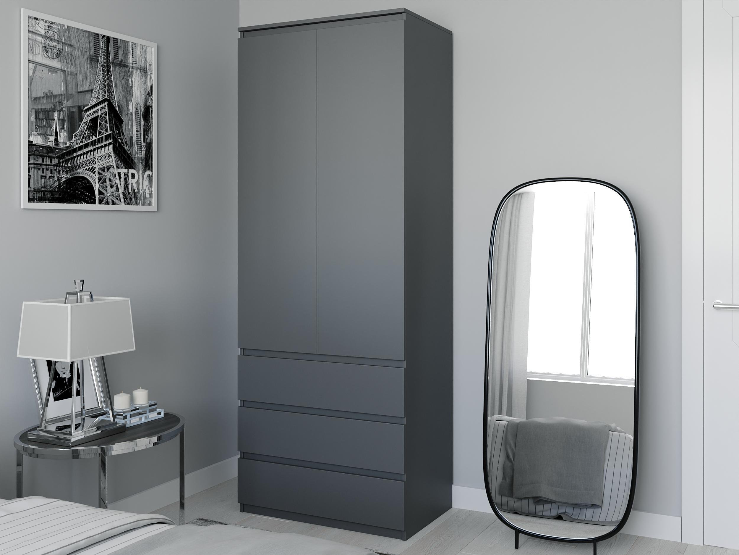 Шкаф двухдверный Moreli FS-211 2115x800x500 мм Антрацит