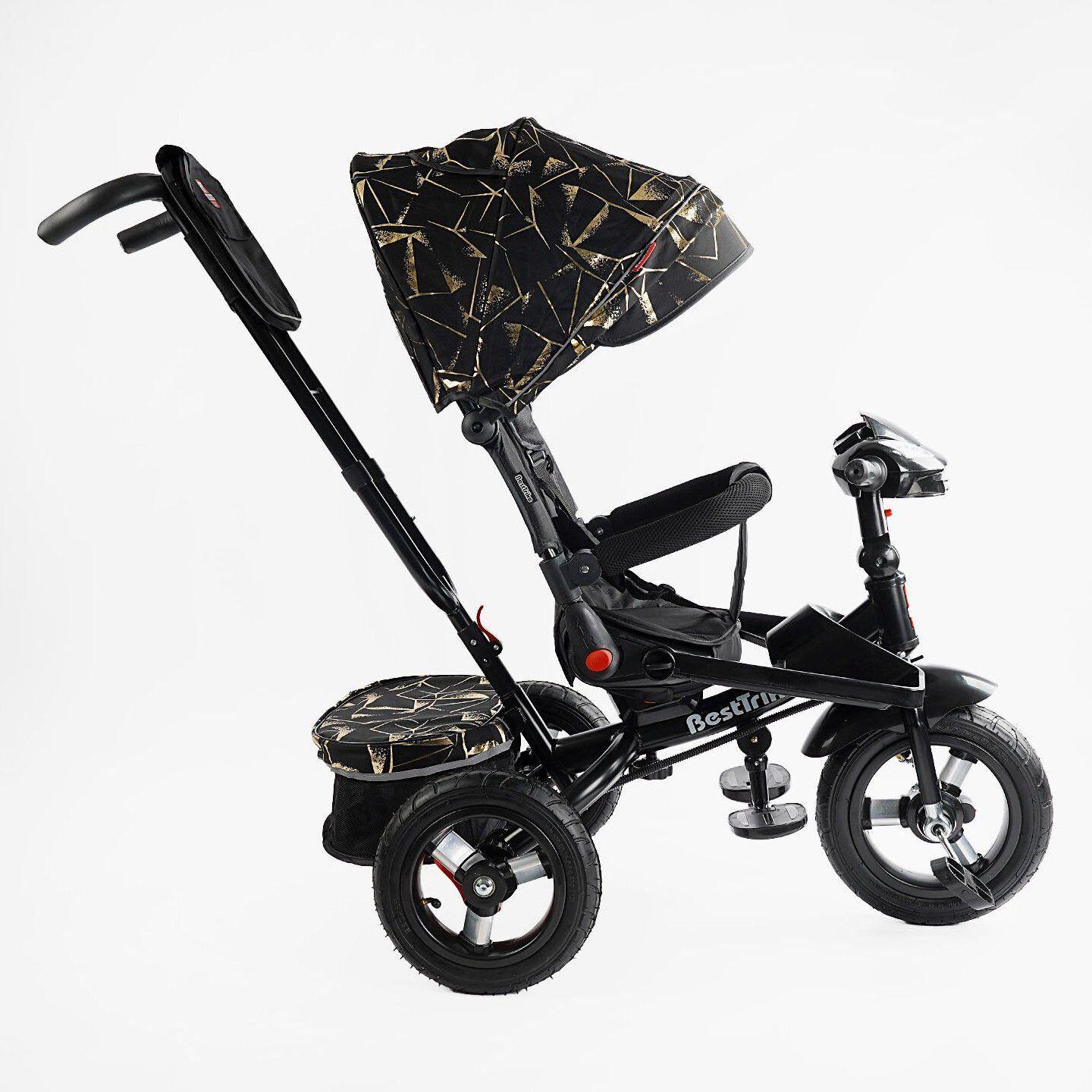 Велосипед детский трехколесный Best Trike 6088 F надувные/фара с USB/пультом/родительской ручкой Черно-золотой (626-87) - фото 5 Велосипед детский трехколесный Best Trike 6088 F надувные/фара с USB/пультом/родительской ручкой Черно-золотой (626-87) - фото 5