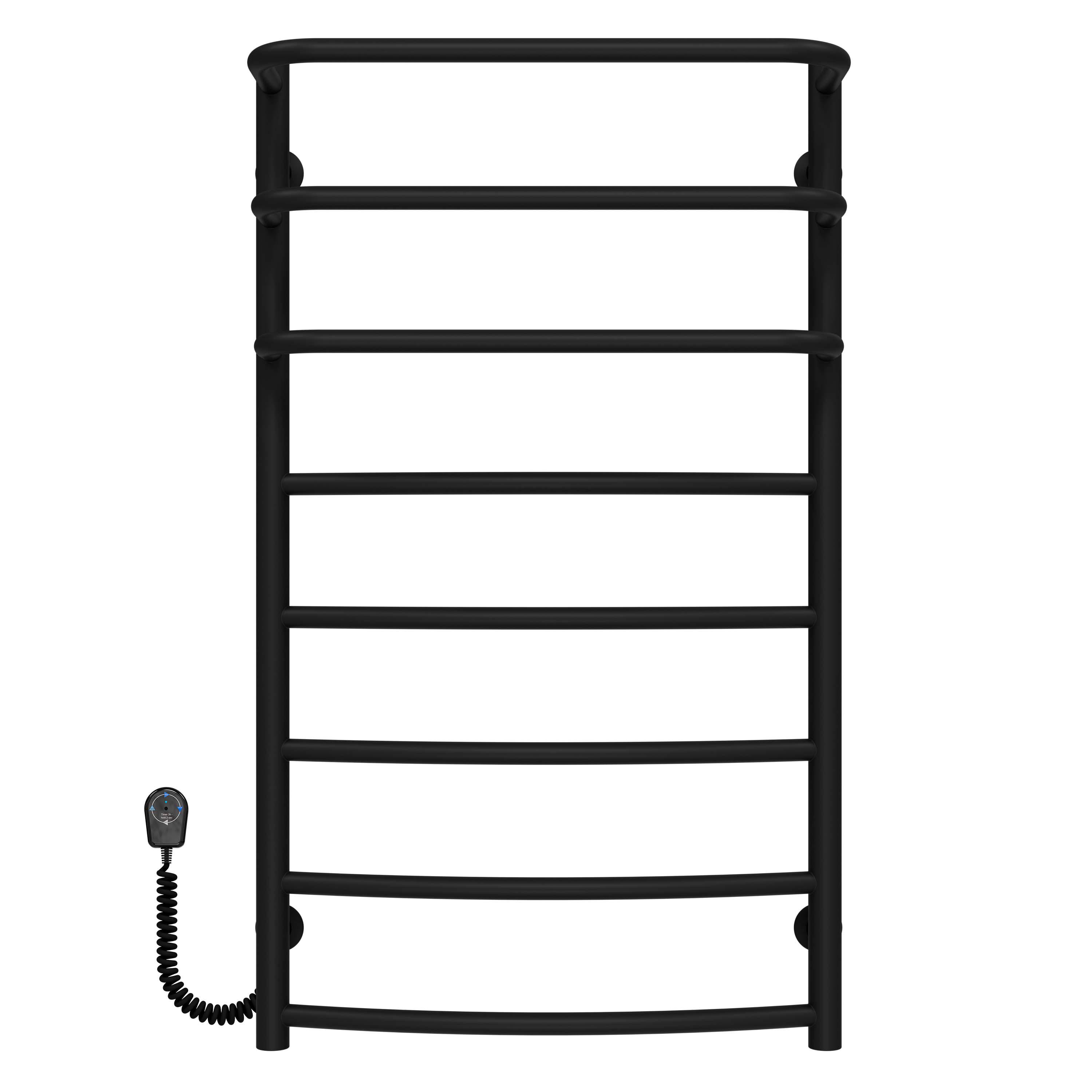 Полотенцесушитель электрический Deffi Каскад Дуга П8 EF16 левое подключение нержавеющая сталь 500х900 мм Черный (C.KD.90.50.8.EBL5)