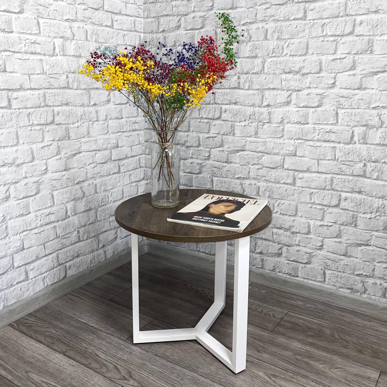 Каркас для журнального столика Krei Мерседес мини Н 450 мм d 450 мм пр 40х20 Белый (КЖ2001.45.1) - фото 3