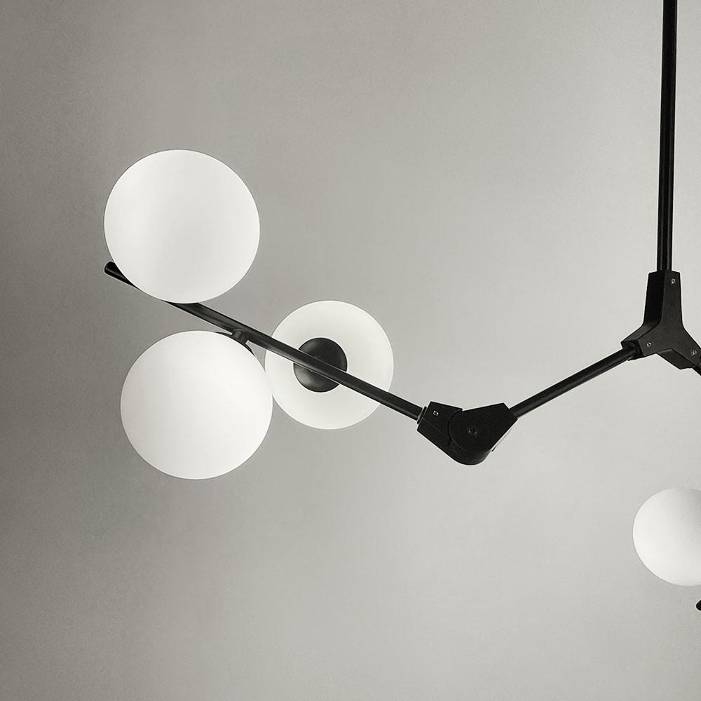 Люстра з 12 білими плафонами 105х70 см Чорний (BM 64/12 BK/WT) - фото 4 Люстра з 12 білими плафонами 105х70 см Чорний (BM 64/12 BK/WT) - фото 4