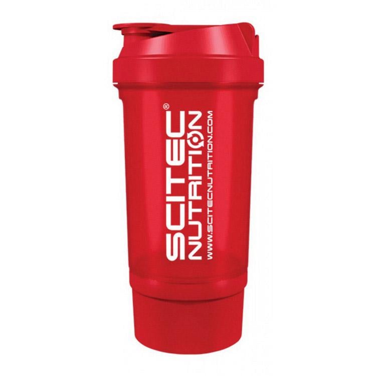 Шейкер для протеина с контейнером Scitec Nutrition Shaker Travel 500 мл Красный