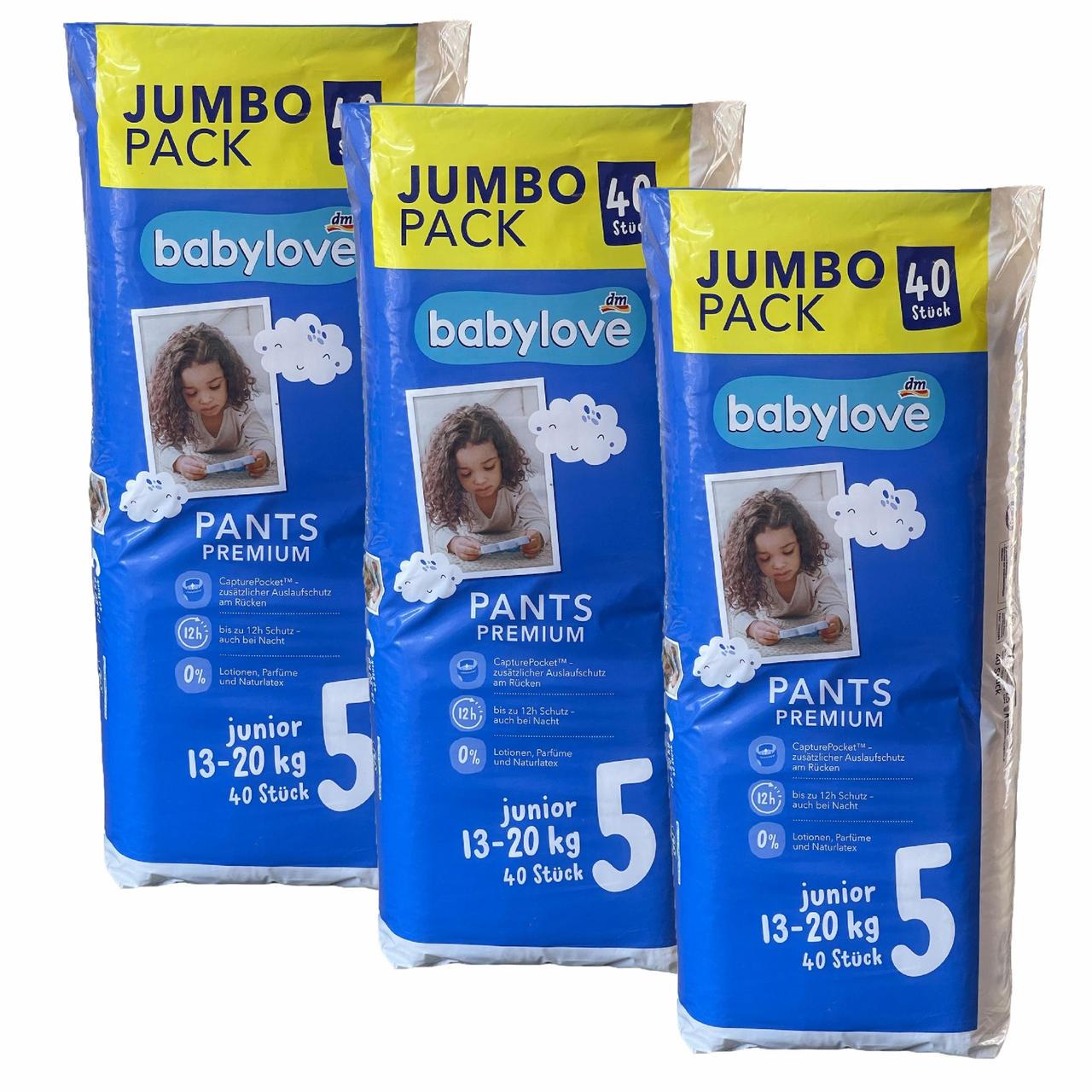 Підгузки-трусики Babylove Premium 5 junior JUMBOPACK 13-20 кг 120 шт. (2301031513)