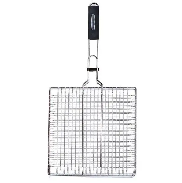 Решетка для гриля и барбекю Grill из нержавеющей стали плоская 30х30 см (HP454)