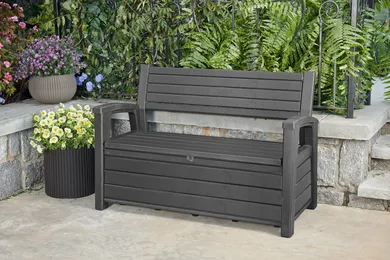 Лава-ящик садова для зберігання Hudson Bench non Brush 227 л (CNT00008789) - фото 3