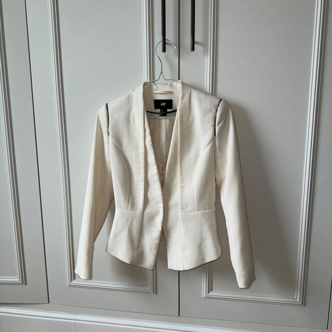 Жакет H&M р. 38 Белый (184273П)