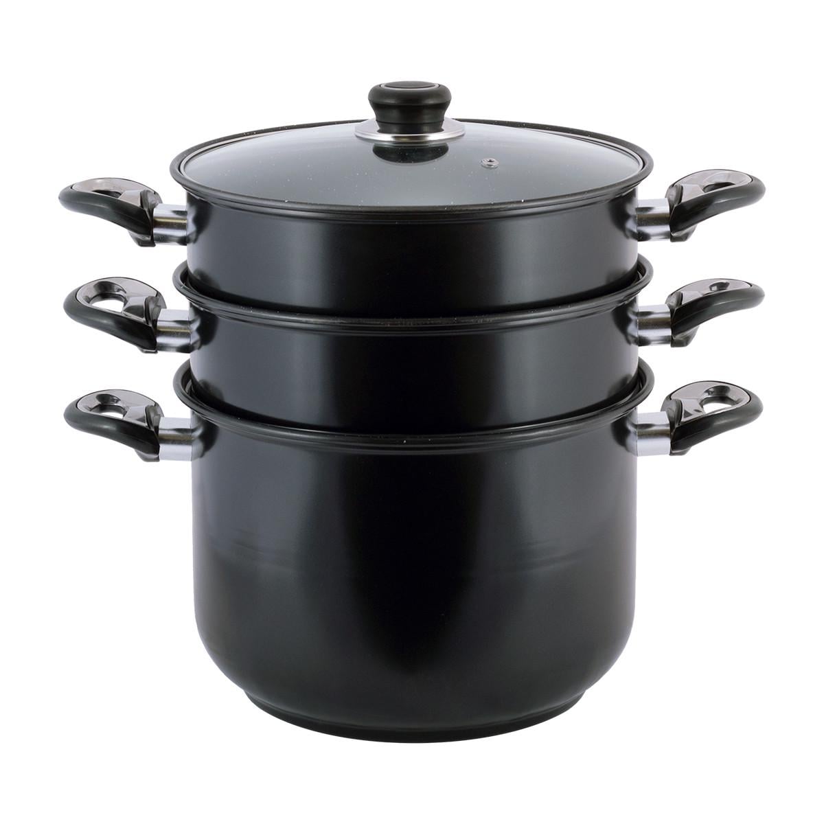 Кастрюля-пароварка Kamille KM-5832 3-уровневая из углеродистой стали 10 л (2503661799)