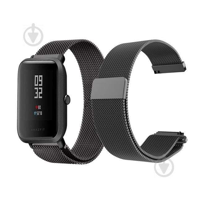 Ремешок BeWatch миланская петля для Xiaomi Amazfit BIP Черный (1010201)