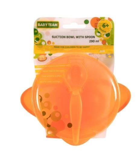 Тарелка на присоске Baby Team с крышкой и ложкой (6002) Тарелка на присоске Baby Team с крышкой и ложкой (6002)