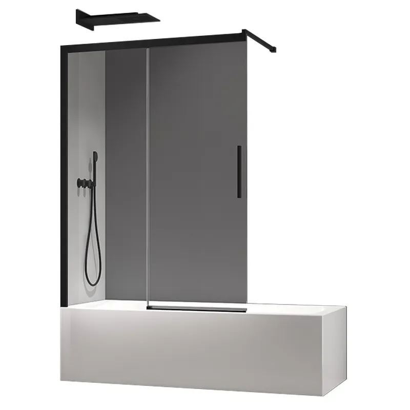 Шторки на ванну раздвижные Koer SR BS06-120x150-TR-07 прозрачное стекло Easy Clean 6 мм Графит (KR5947)