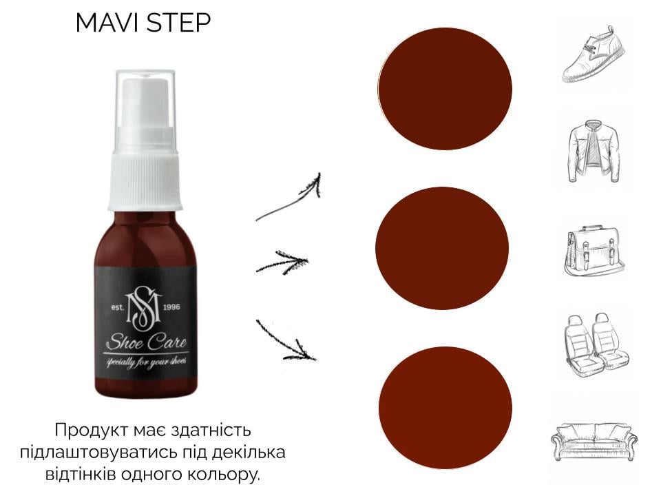 Краска спрей для замши и нубука MAVI STEP Nubuck Suede Spray 25 мл Коричневый (E08/180/025) - фото 3