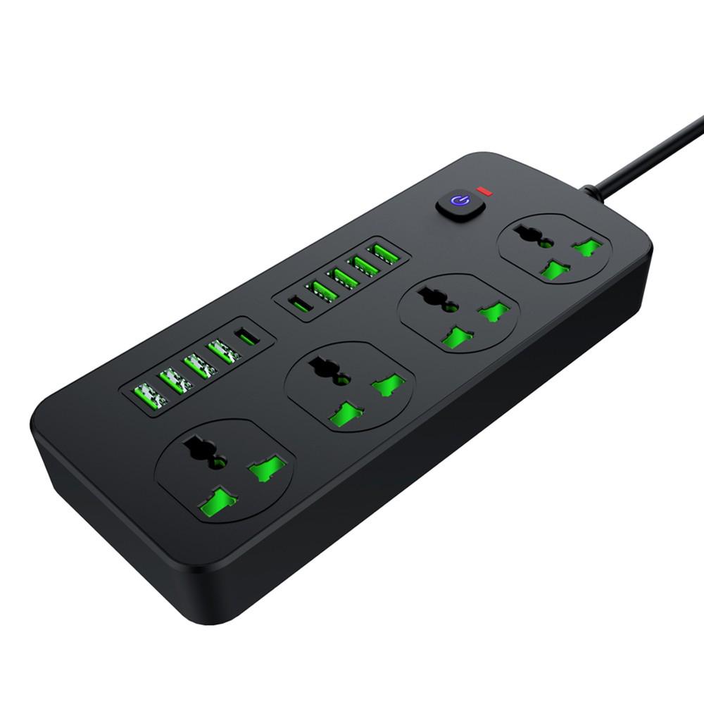 Сетевой фильтр T91 4 розетки/8 USB/2 Type-C 2 м Black (36874)