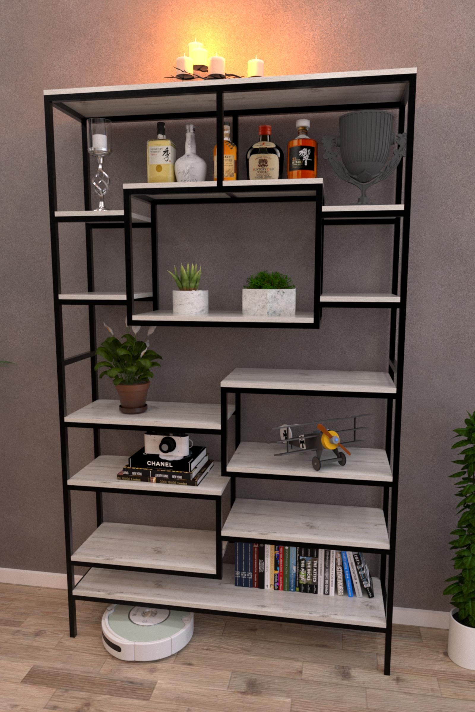 Стеллаж EcoLoft Арензо DSP-1243-2 в стиле лофт Дуб Кортона (29203627) Стеллаж EcoLoft Арензо DSP-1243-2 в стиле лофт Дуб Кортона (29203627)