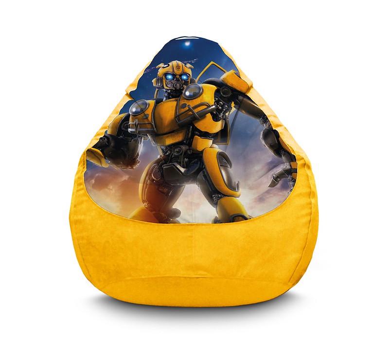 Кресло мешок iPuff Transformers Bumblebee Флок XL 80x110 см Желтый