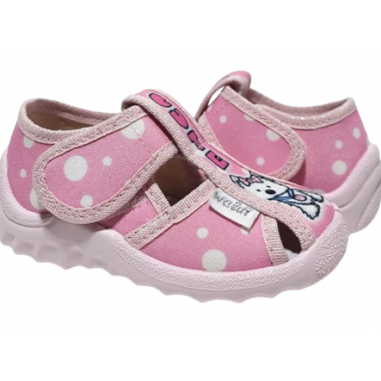 Тапочки для дівчаток Waldi 360-448/22 на липучках р. 22 Рожевий