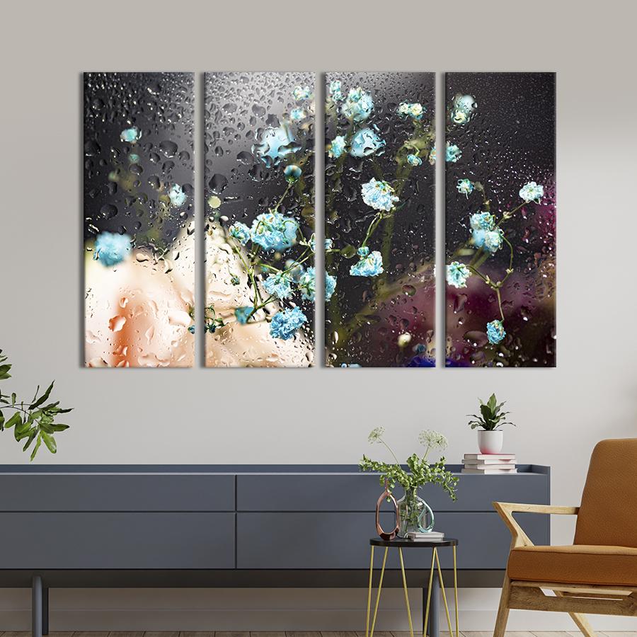 Картина на холсте Веточка с голубыми цветочками 89x53 см (940-41)
