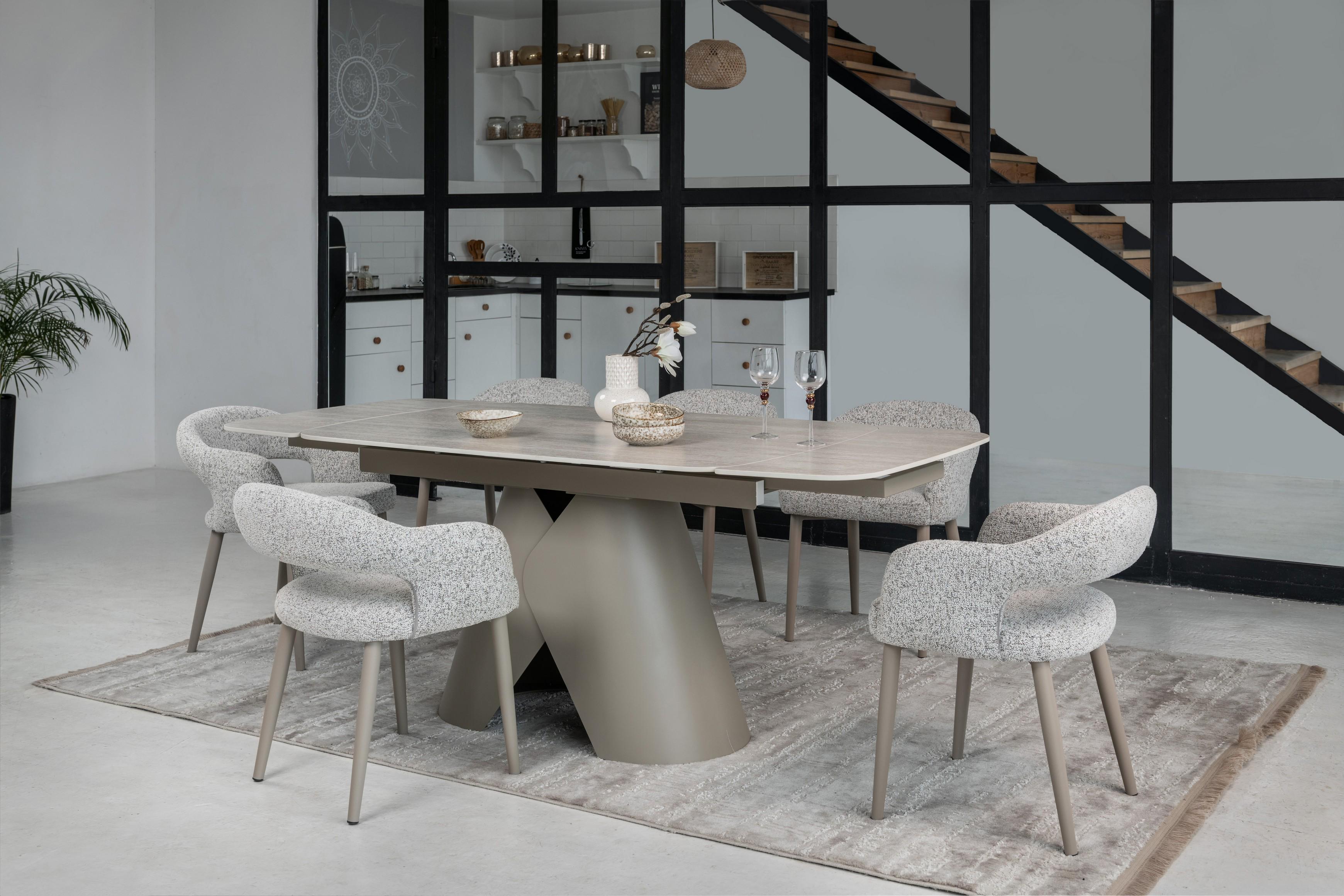 Стіл обідній розсувний Vetro Mebel Паріс 1400- 2000x900x760 мм Крема марфіль/Бежевий (TМL-997-1) - фото 6 Стіл обідній розсувний Vetro Mebel Паріс 1400- 2000x900x760 мм Крема марфіль/Бежевий (TМL-997-1) - фото 6